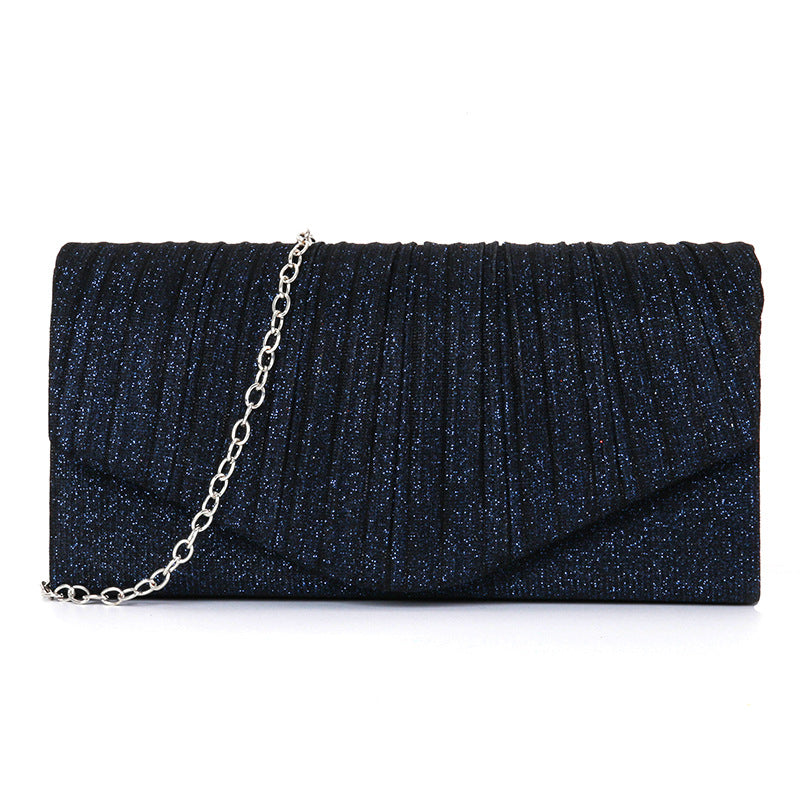 pleated striped veil flashing material handbag - MERGE.DAY.1.FREESTYLE