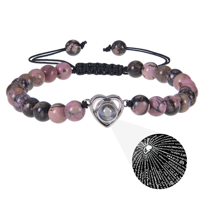 Pink crystal string stone projection bracelet - MERGE.DAY.1.FREESTYLE