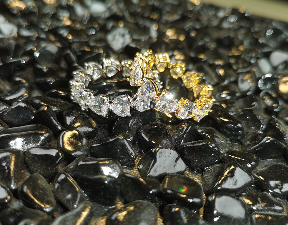 Hip-hop single-row heart-shaped zircon rings - MERGE.DAY.1.FREESTYLE