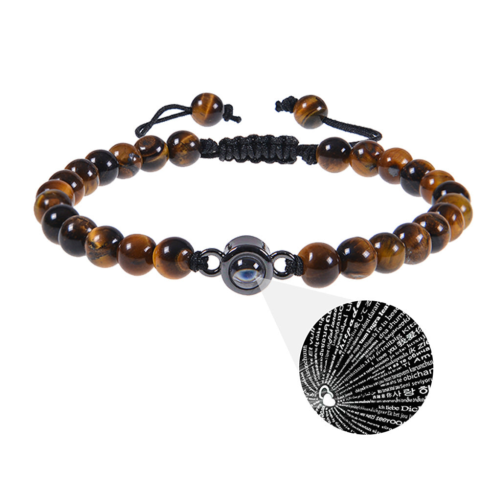 Pink crystal string stone projection bracelet - MERGE.DAY.1.FREESTYLE