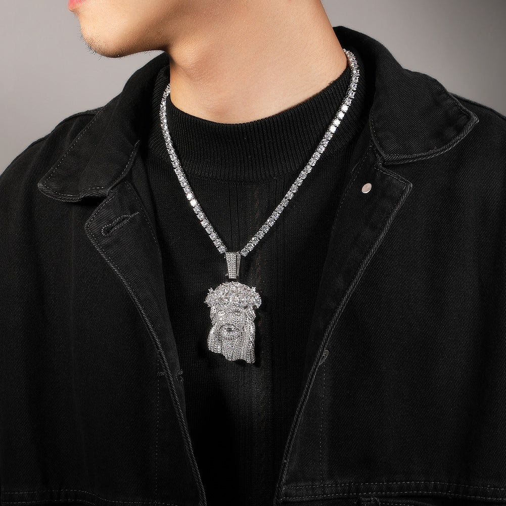 Hip Hop Iced Out CZ Jesus Piece Pendant Necklace - MERGE.DAY.1.FREESTYLE