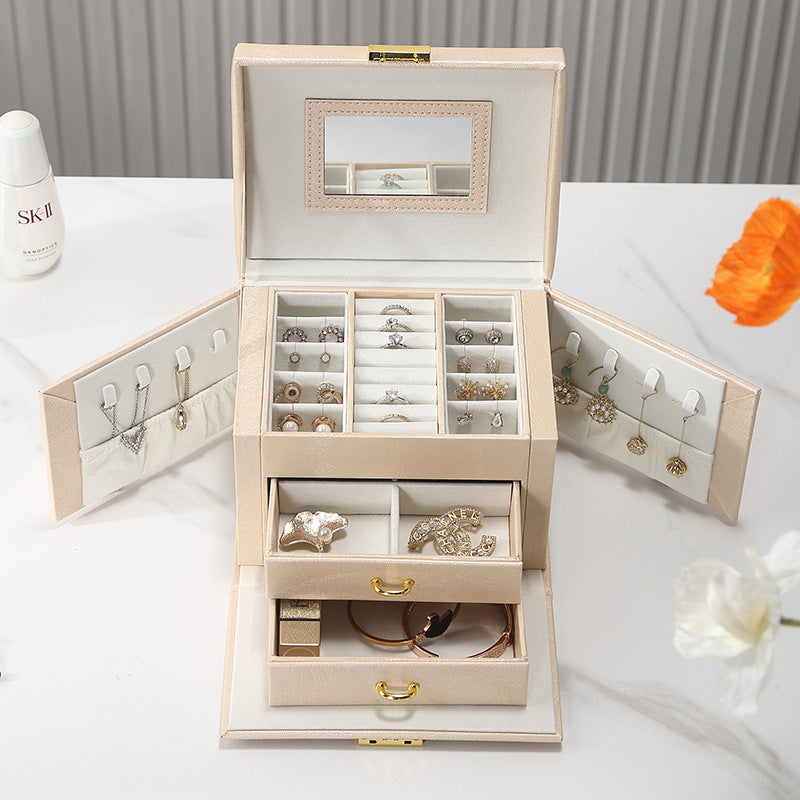 PU leather dustproof large capacity drawer jewelry box - MERGE.DAY.1.FREESTYLE