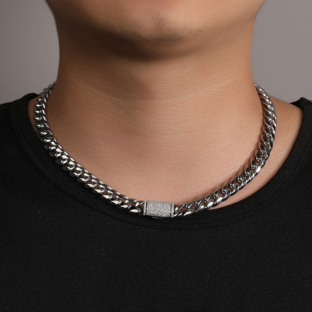Hip-hop zircon stainless steel zircon necklace - MERGE.DAY.1.FREESTYLE