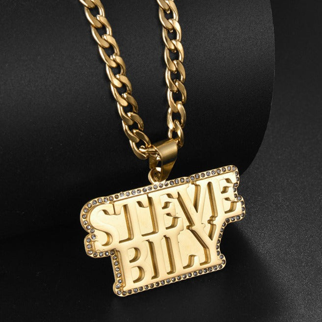 Custom Welded Double Layer Diamond Name Necklace - MERGE.DAY.1.FREESTYLE