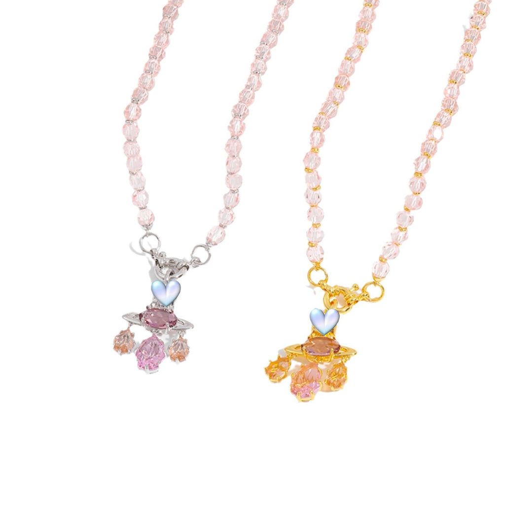 Colored zircon necklace clavicle crystal set ornaments - MERGE.DAY.1.FREESTYLE