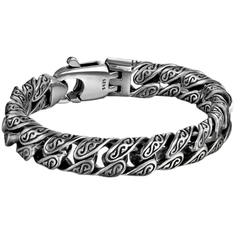 ang grass pattern silver-plated chunky bracelet - MERGE.DAY.1.FREESTYLE