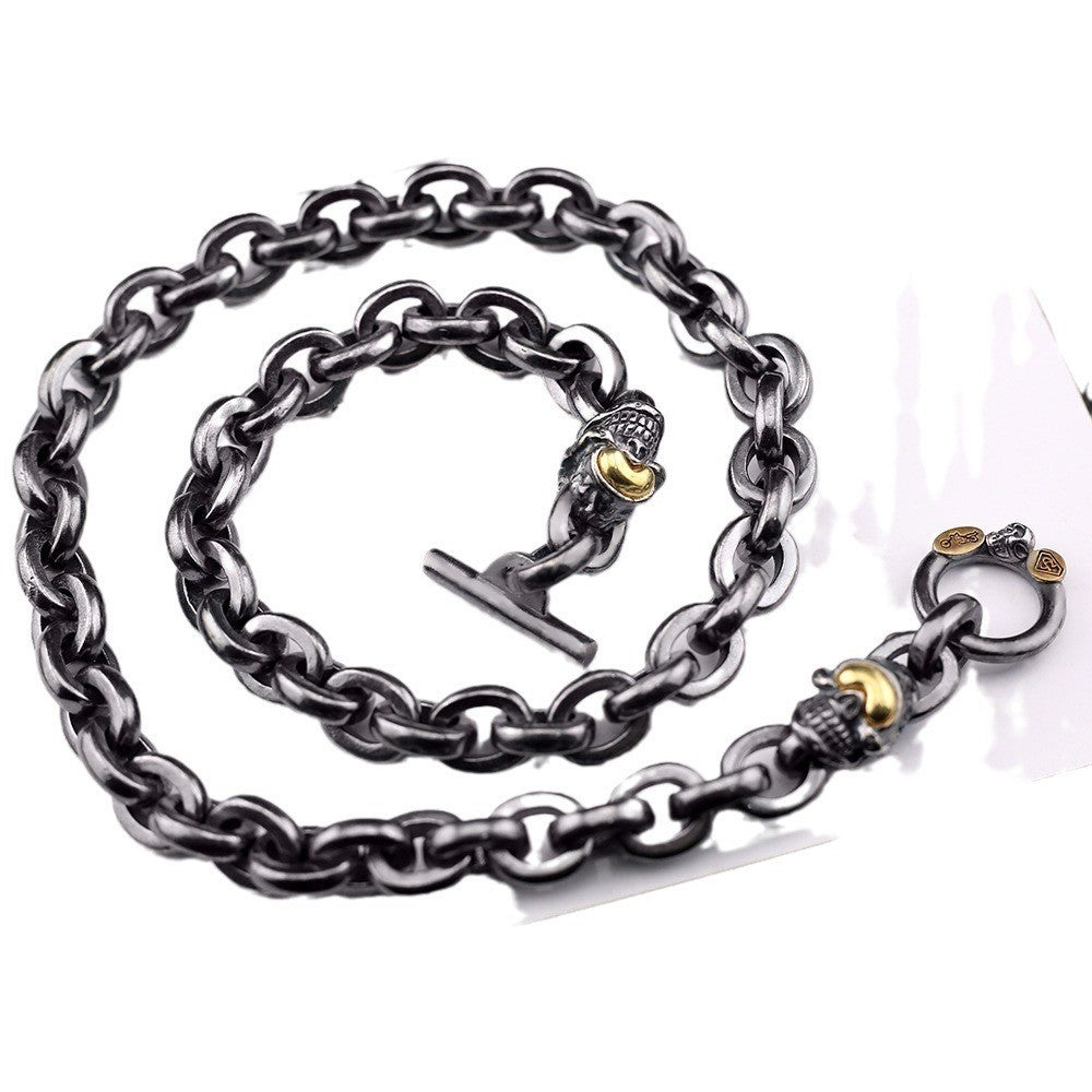 Black retro skull punk necklace - MERGE.DAY.1.FREESTYLE