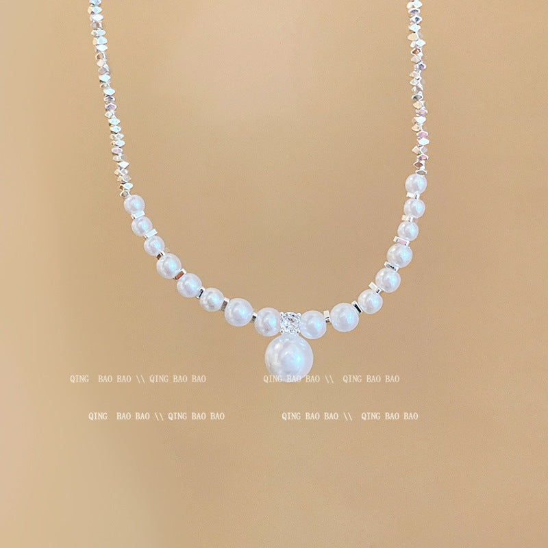 Titanium steel pearl clavicle necklace - MERGE.DAY.1.FREESTYLE