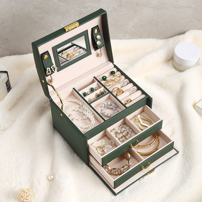 PU leather dustproof large capacity drawer jewelry box - MERGE.DAY.1.FREESTYLE
