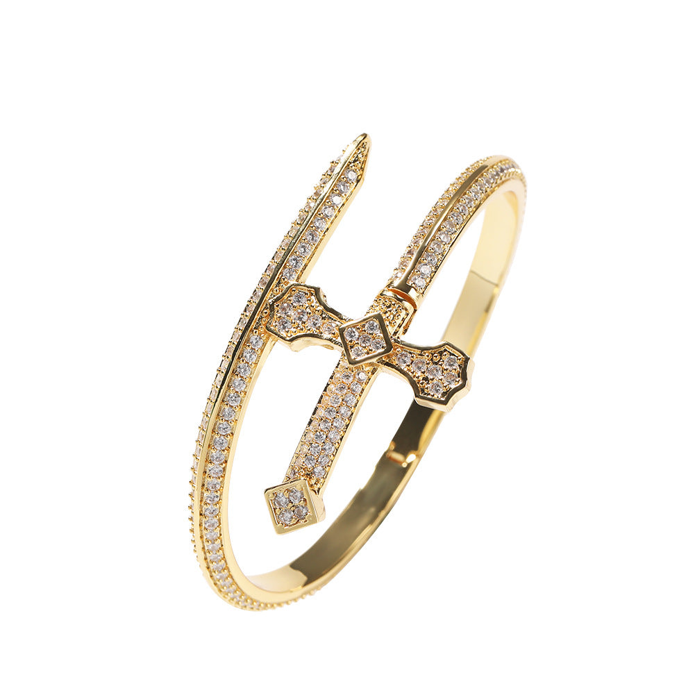 Hip-hop full-diamond justice sword bracelet inlaid with zircon - MERGE.DAY.1.FREESTYLE