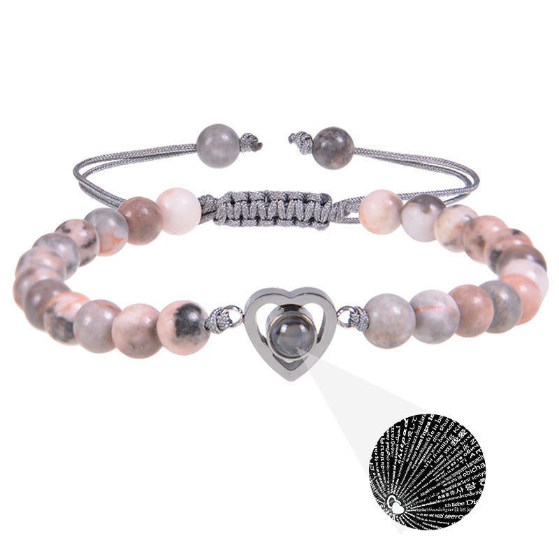 Pink crystal string stone projection bracelet - MERGE.DAY.1.FREESTYLE