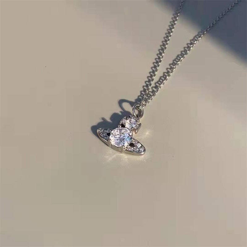 Saturn full diamond necklace clavicle chain - MERGE.DAY.1.FREESTYLE
