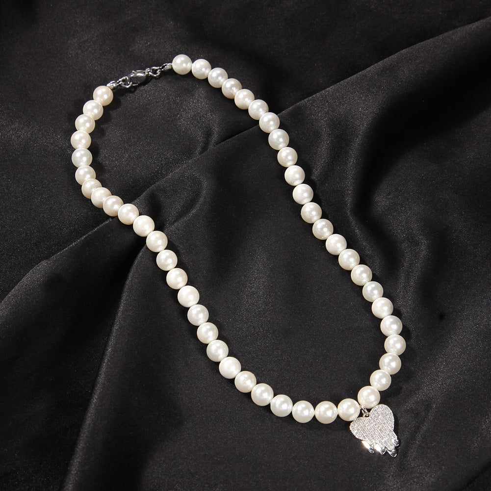 Water Drop Love Pearl Necklace Hip Hop Trend Necklace - MERGE.DAY.1.FREESTYLE