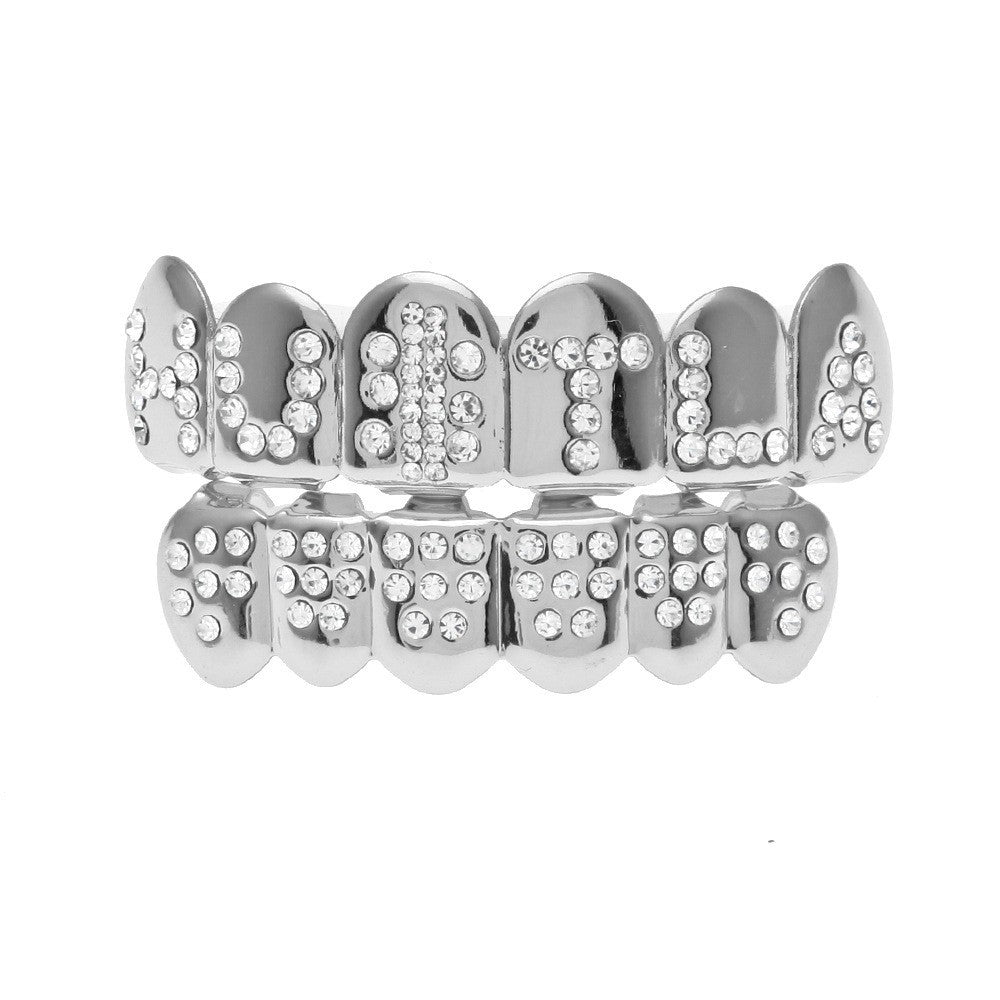 Hip-hop diamond-encrusted and gold-plated teeth grillz - MERGE.DAY.1.FREESTYLE