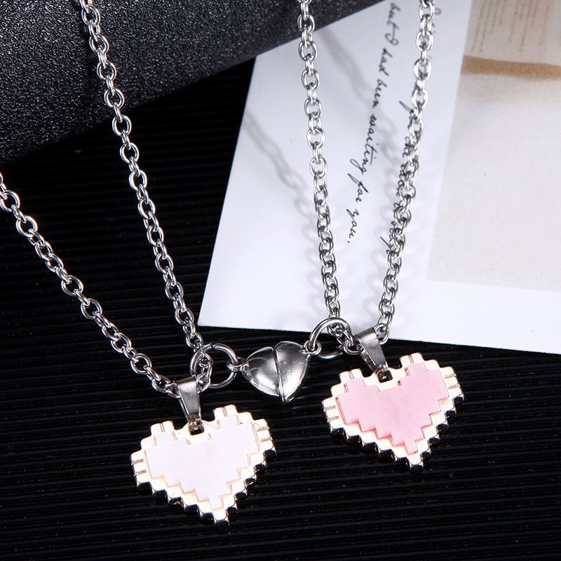 Couple attract bestie necklace love mosaic magnetic pendant - MERGE.DAY.1.FREESTYLE