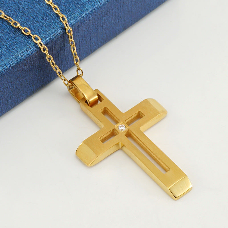 Fashionable and simple hollow diamond cross necklace - MERGE.DAY.1.FREESTYLE