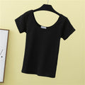 Summer slim fit large U-neck short-sleeved T-shirt - MERGE.DAY.1.FREESTYLE