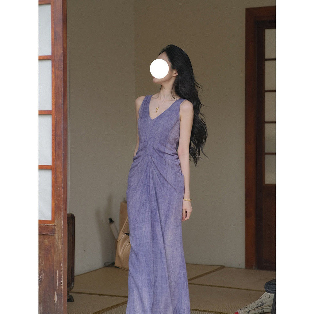 Summer New Chinese Style High-end Linen Sleeveless Dress - MERGE.DAY.1.FREESTYLE