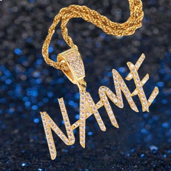 Letter splicing DIY custom micropaved zircon pendant - MERGE.DAY.1.FREESTYLE