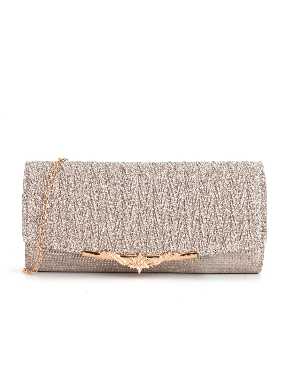 Metal veil pleated Clutch bag evening bag - MERGE.DAY.1.FREESTYLE