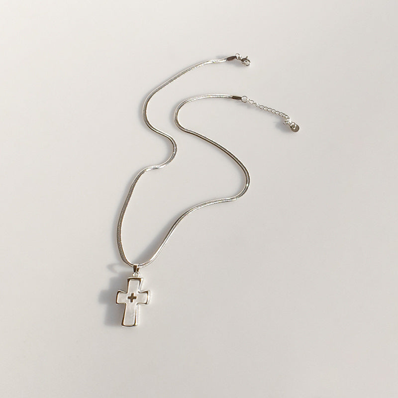 High-grade blade chain double cross pendant necklace - MERGE.DAY.1.FREESTYLE