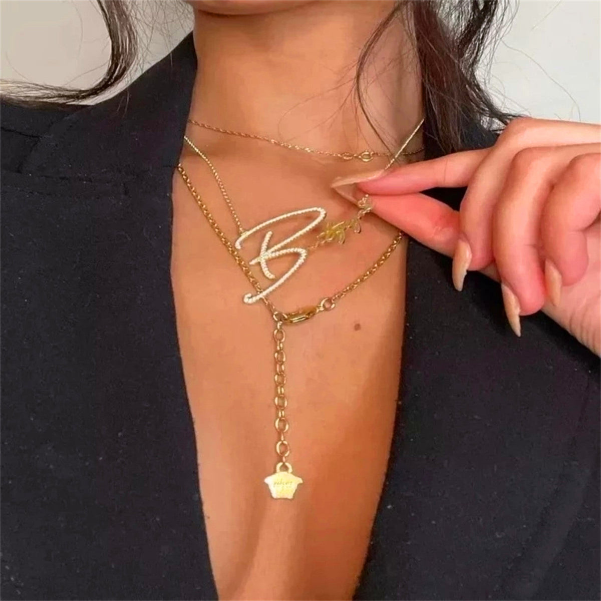 Handwritten signature personalized nameplate necklace - MERGE.DAY.1.FREESTYLE