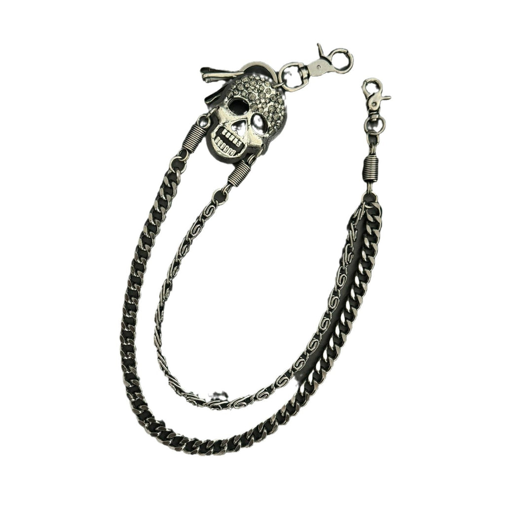 Pirate ghost head punk metal spike double-layer waist chain - MERGE.DAY.1.FREESTYLE