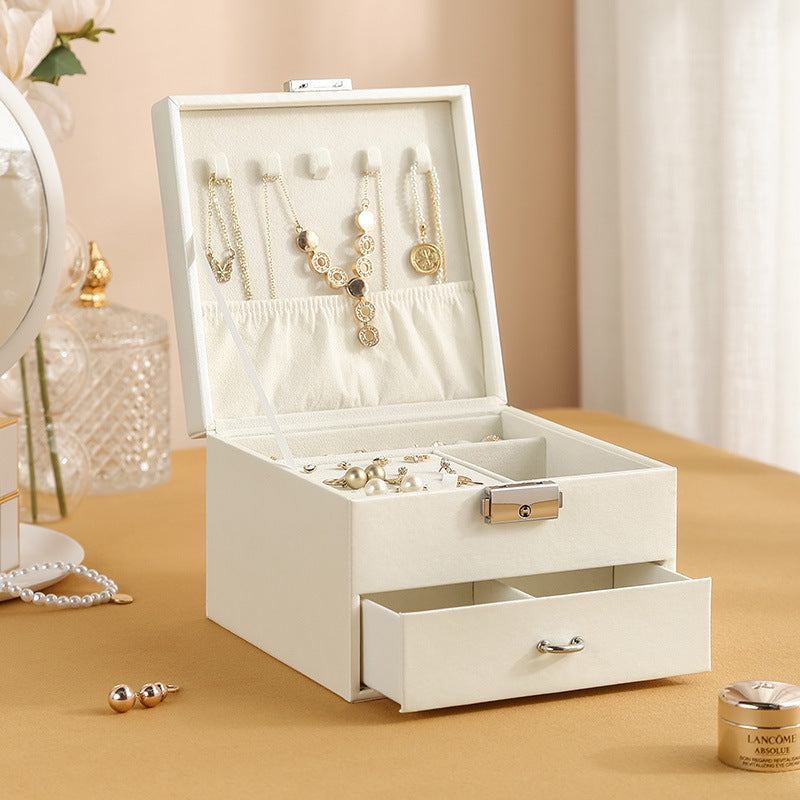 PU leather simple lock drawer table jewelry armoire - MERGE.DAY.1.FREESTYLE