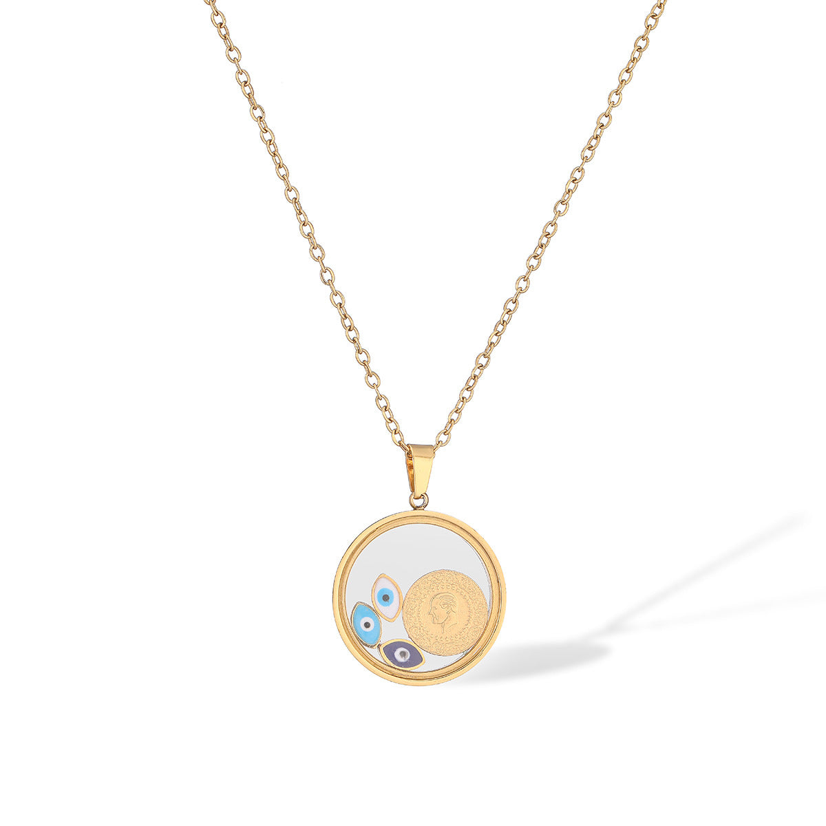 Devil's Eye Geometric Pendant Necklace - MERGE.DAY.1.FREESTYLE