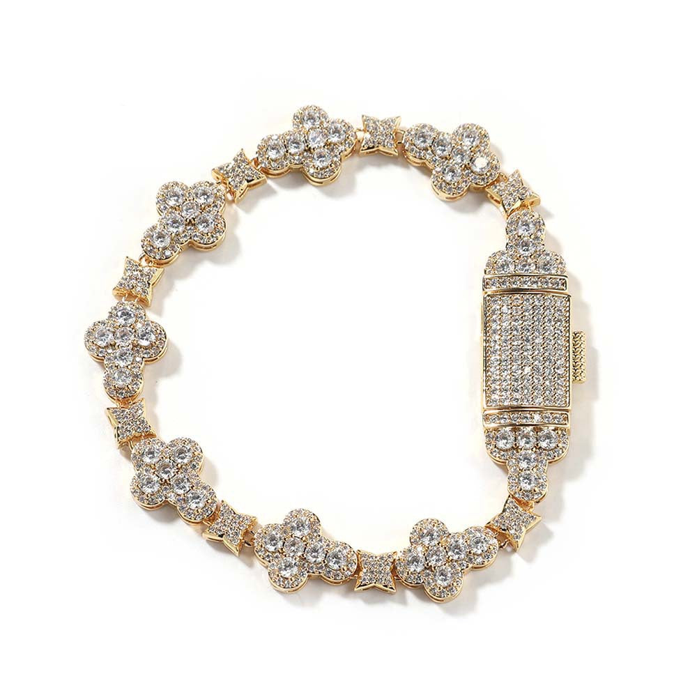 10mm cross flower star bracelet with micro-inlaid zircon - MERGE.DAY.1.FREESTYLE