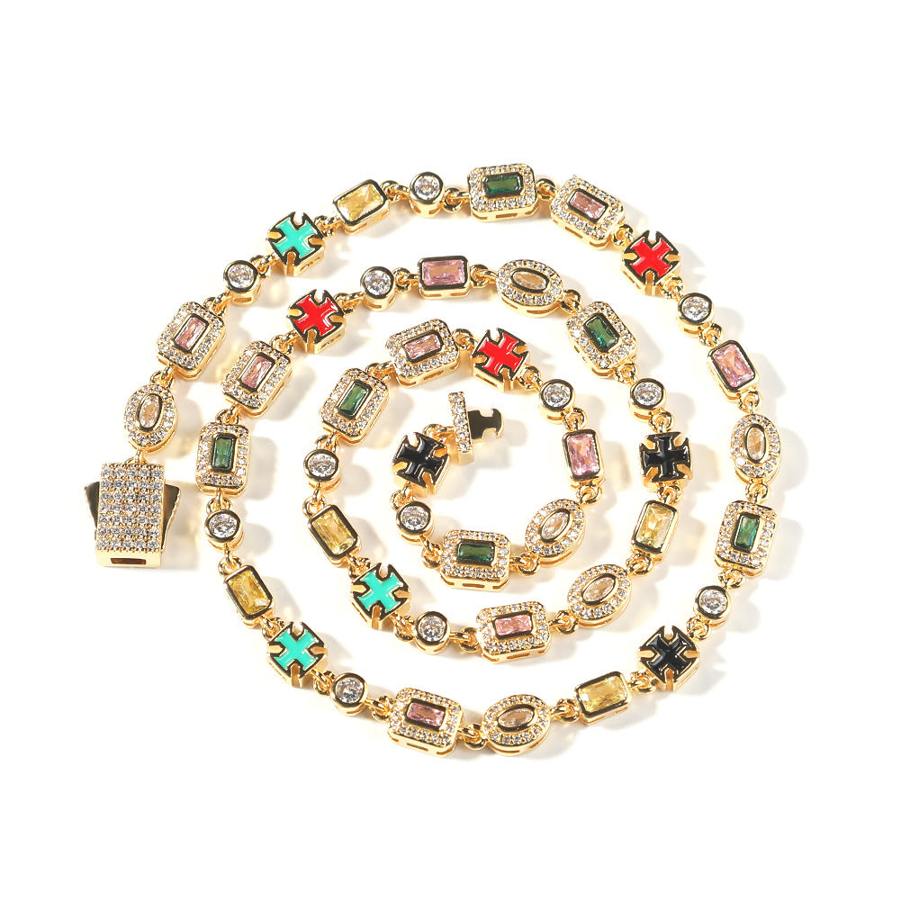Hip-Hop Diamond-Encrusted 6mm Colored Gemstone Bracelet - MERGE.DAY.1.FREESTYLE