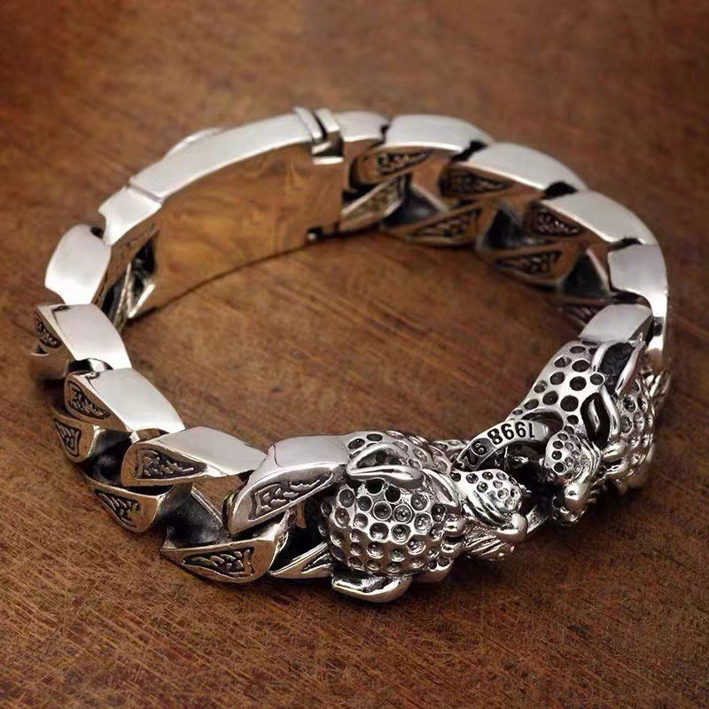 Very domineering retro double leopard men's bracelet - MERGE.DAY.1.FREESTYLE