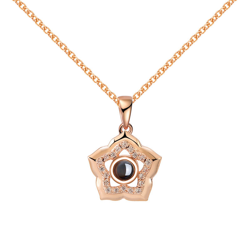 Projection five-pointed star shape pendant necklace picture customization - MERGE.DAY.1.FREESTYLE
