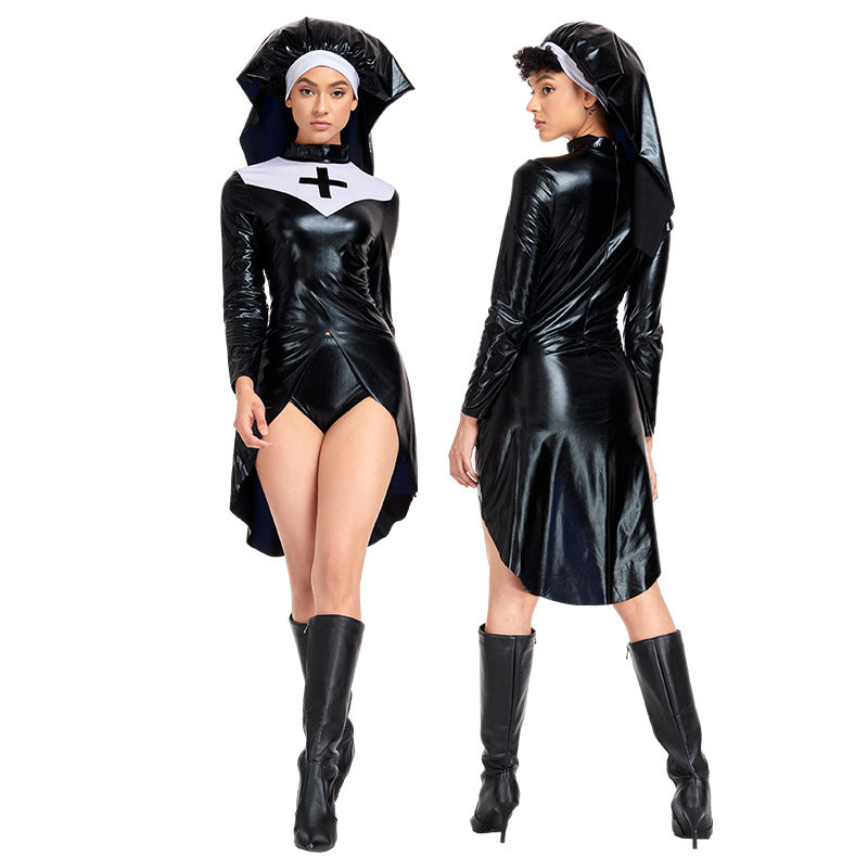 Halloween PU leather nun costume - MERGE.DAY.1.FREESTYLE