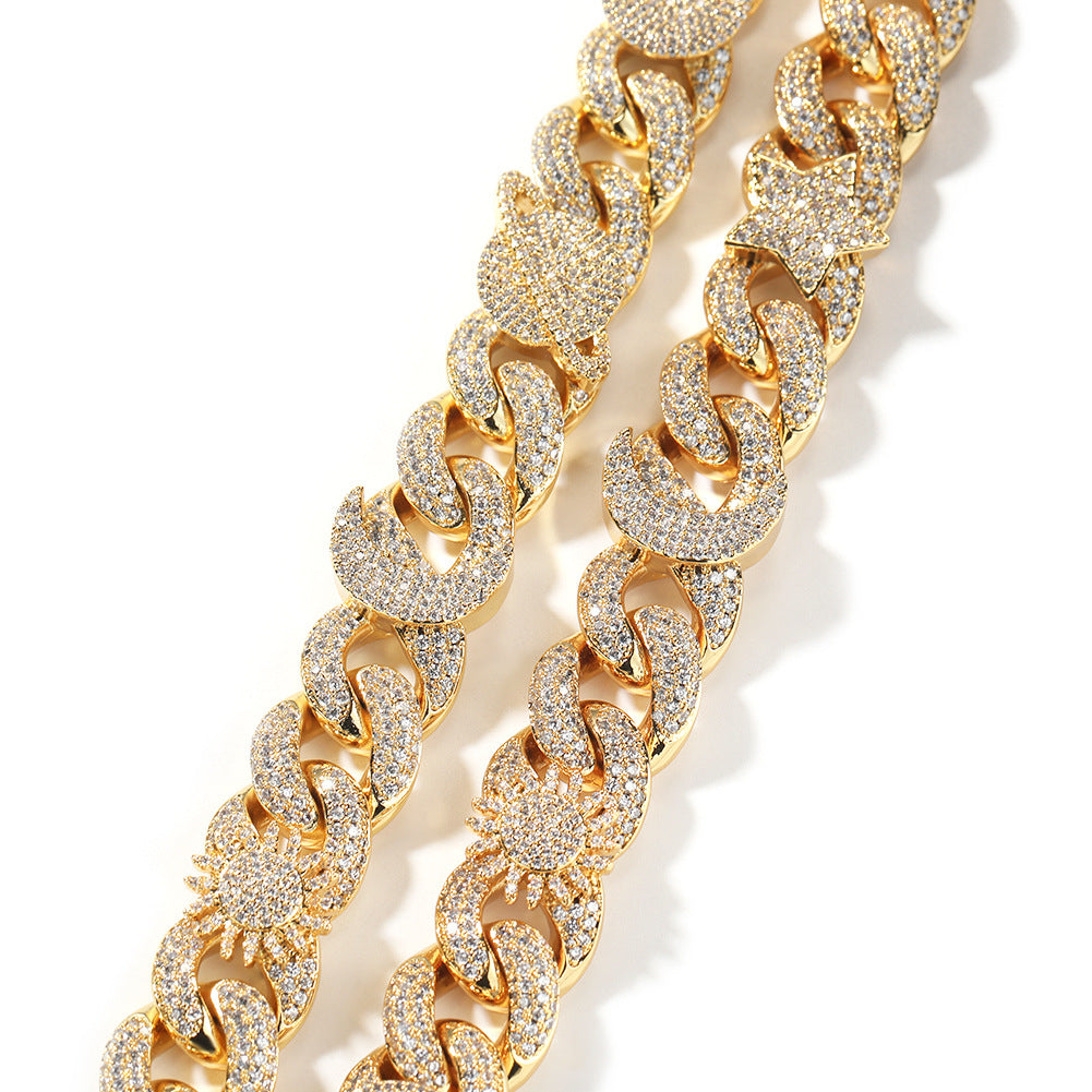 Hip-hop zircon-encrusted sun, star and eye necklace - MERGE.DAY.1.FREESTYLE