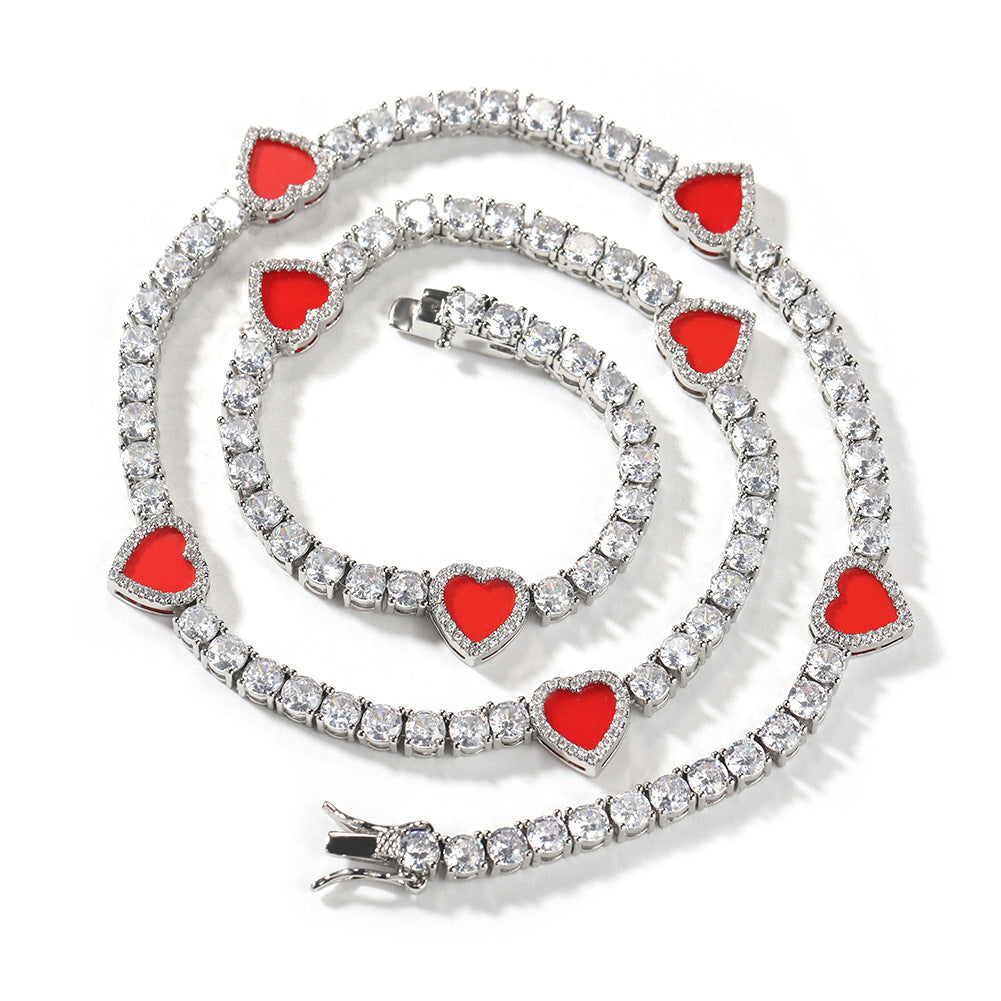 Colorful love tennis chain high-end zircon necklace bracelet - MERGE.DAY.1.FREESTYLE