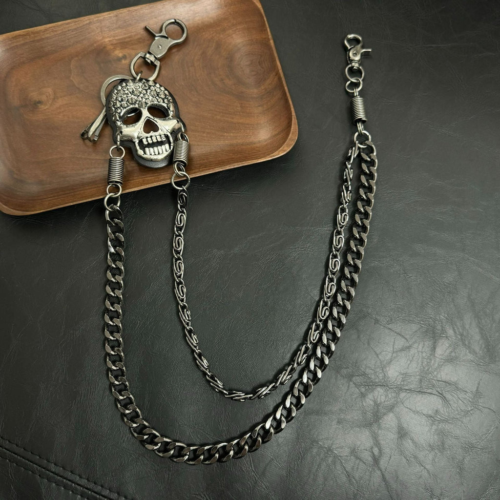 Pirate ghost head punk metal spike double-layer waist chain - MERGE.DAY.1.FREESTYLE