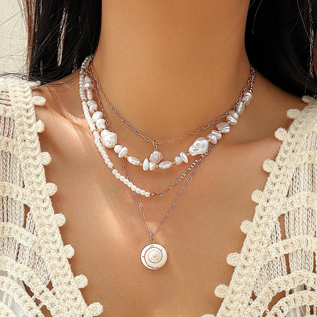 starfish necklace pearl shell necklace - MERGE.DAY.1.FREESTYLE
