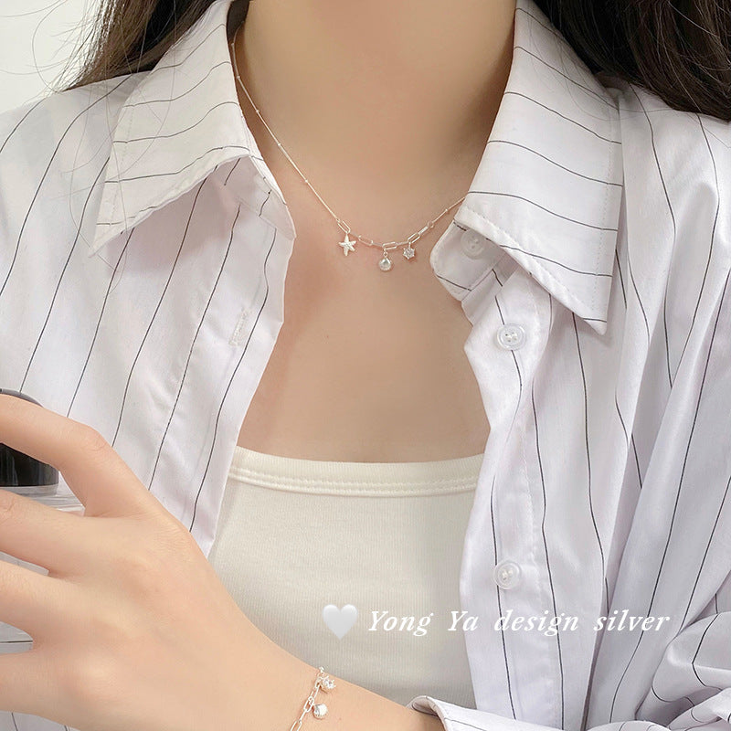 S925 sterling silver shell starfish necklace - MERGE.DAY.1.FREESTYLE
