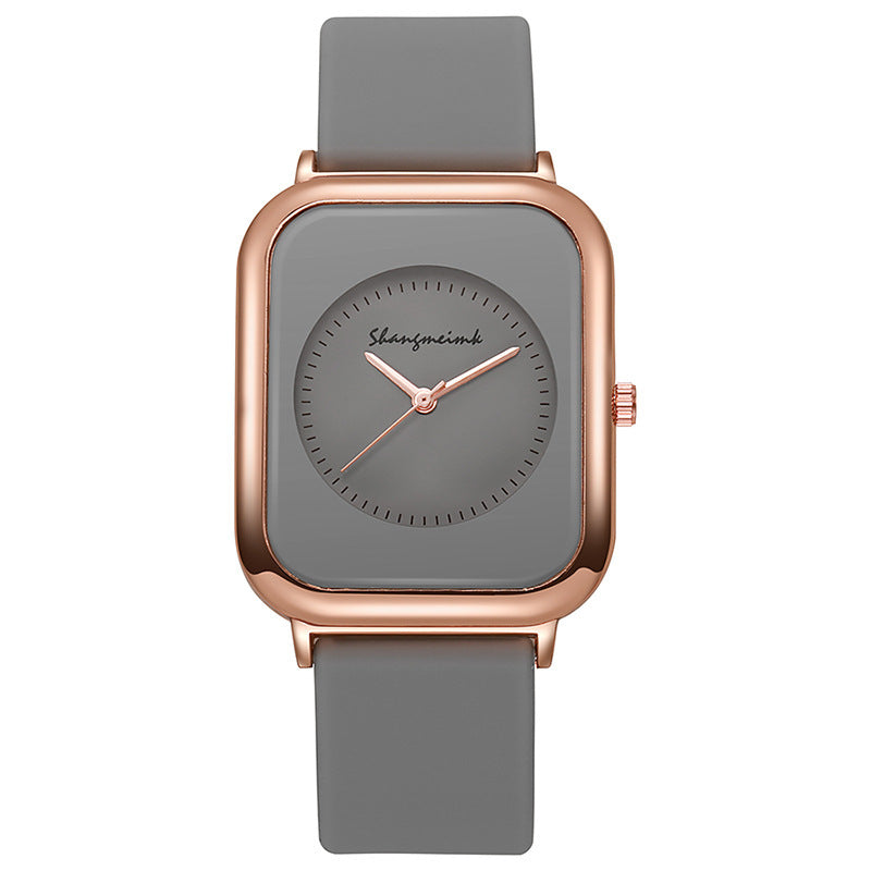Casual square-shaped, elegant quartz silicone strap student watches. - MERGE.DAY.1.FREESTYLE