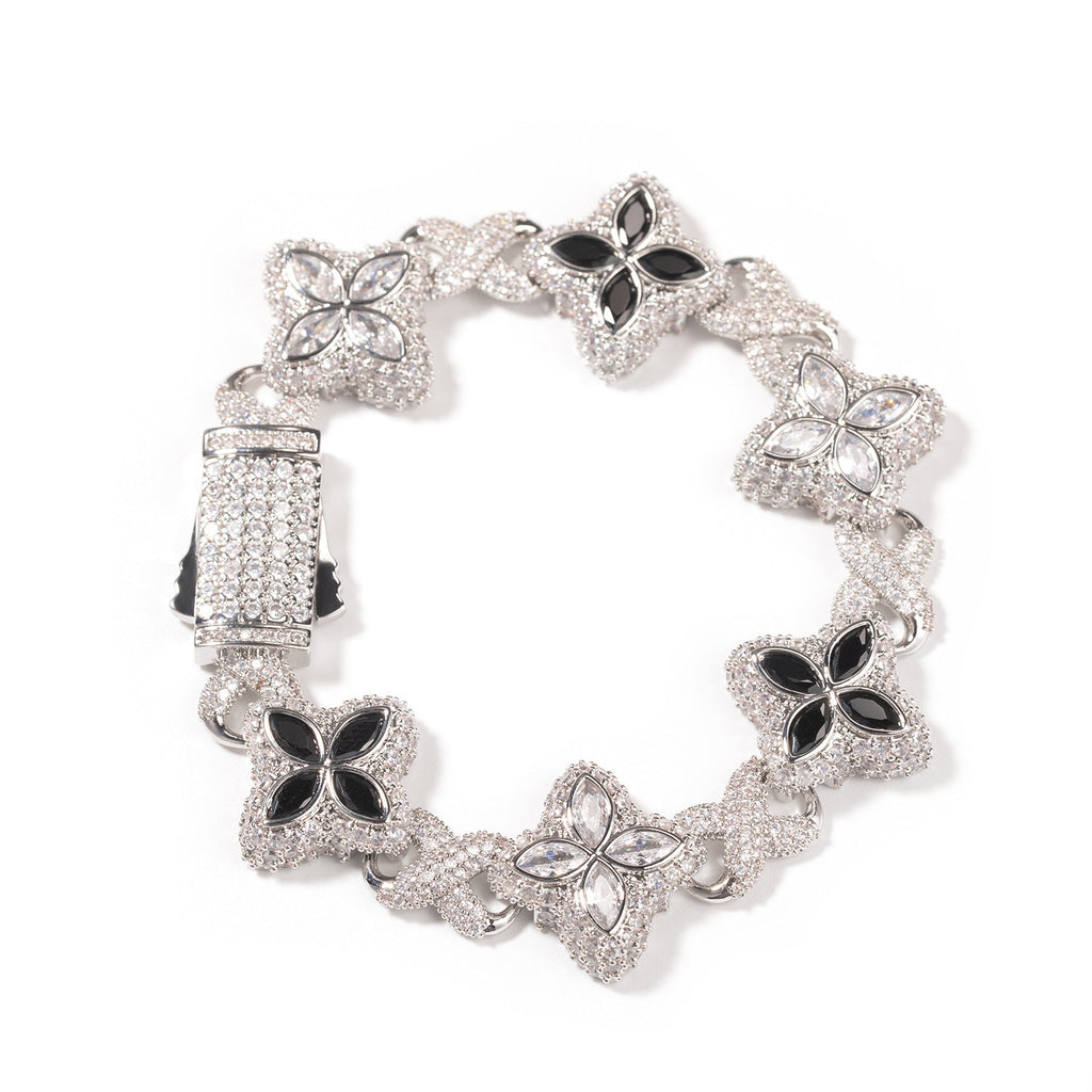 Hip-hop zircon colored infinite four-leaf clover bracelet - MERGE.DAY.1.FREESTYLE
