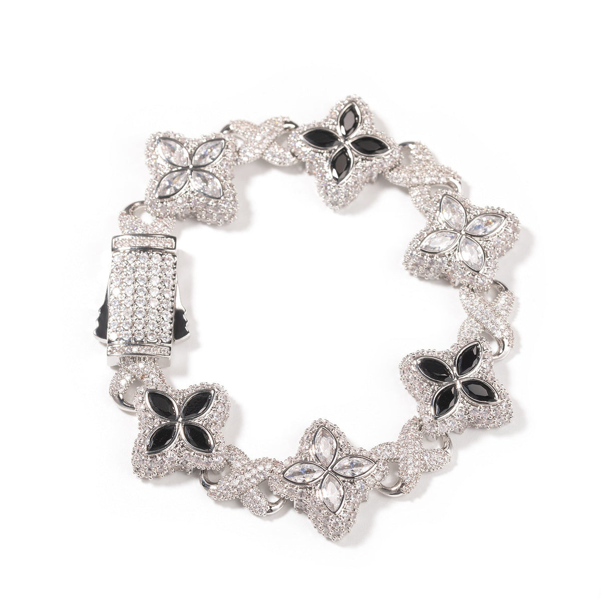 Hip-hop zircon colored infinite four-leaf clover bracelet - MERGE.DAY.1.FREESTYLE