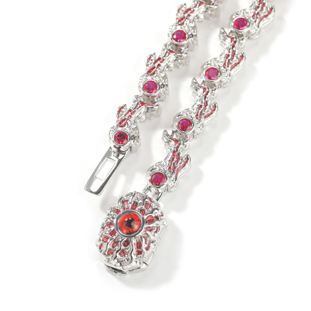 Hip-hop exaggerated spiky parasitic red-eyed thorn diamond-encrusted necklace - MERGE.DAY.1.FREESTYLE