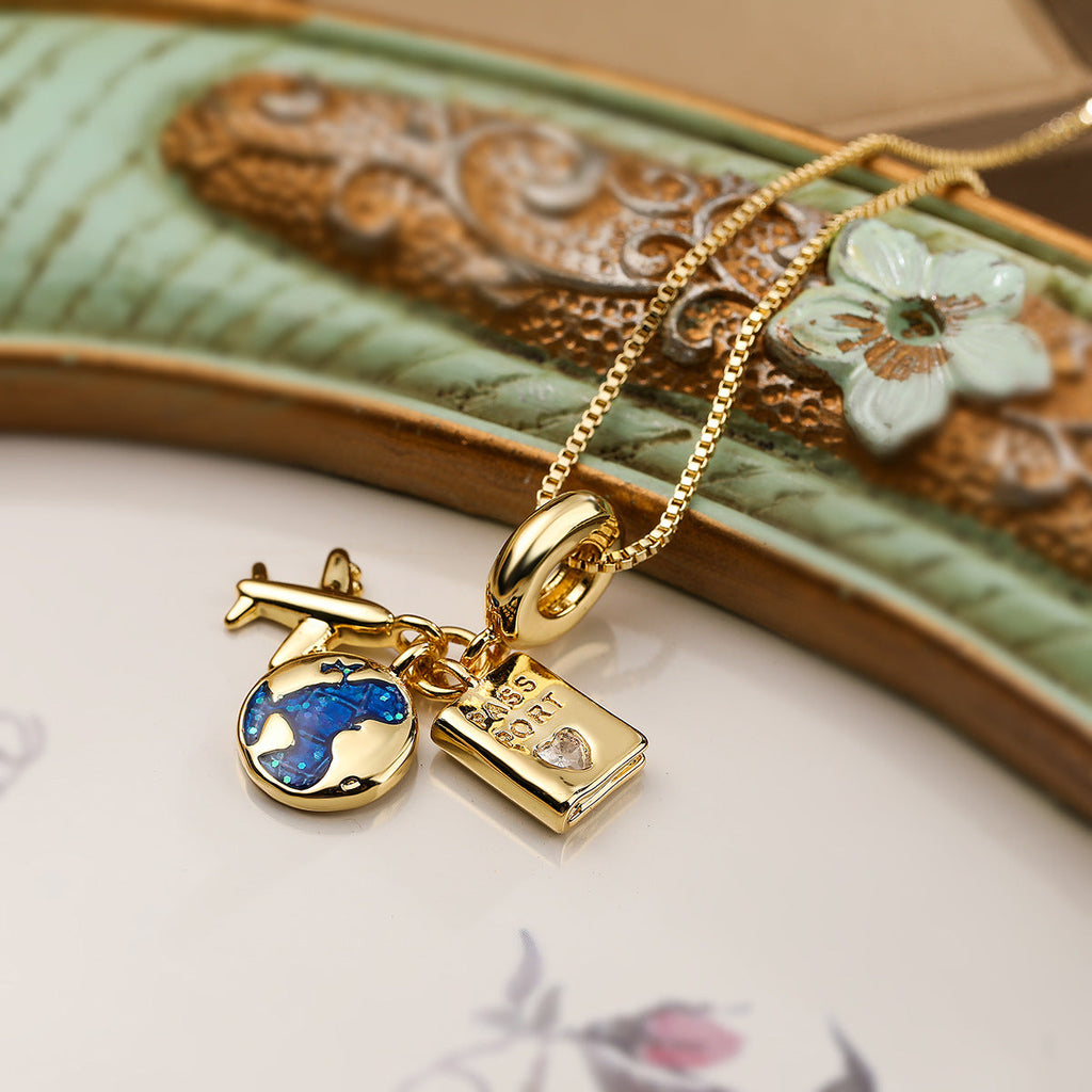 Zircon Camera Passport Pendant Necklace - MERGE.DAY.1.FREESTYLE
