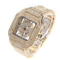 Hip-hop diamond-encrusted hollowed-out square watch - MERGE.DAY.1.FREESTYLE