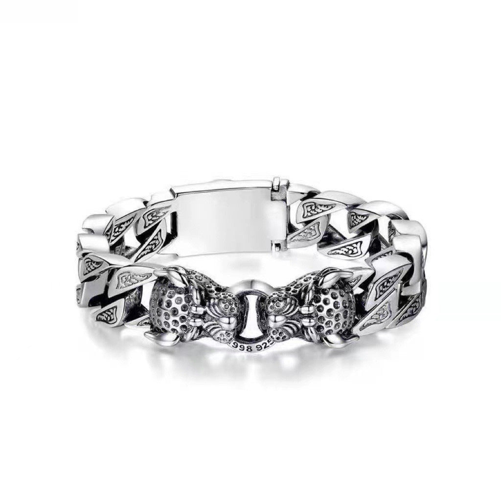 Very domineering retro double leopard men's bracelet - MERGE.DAY.1.FREESTYLE
