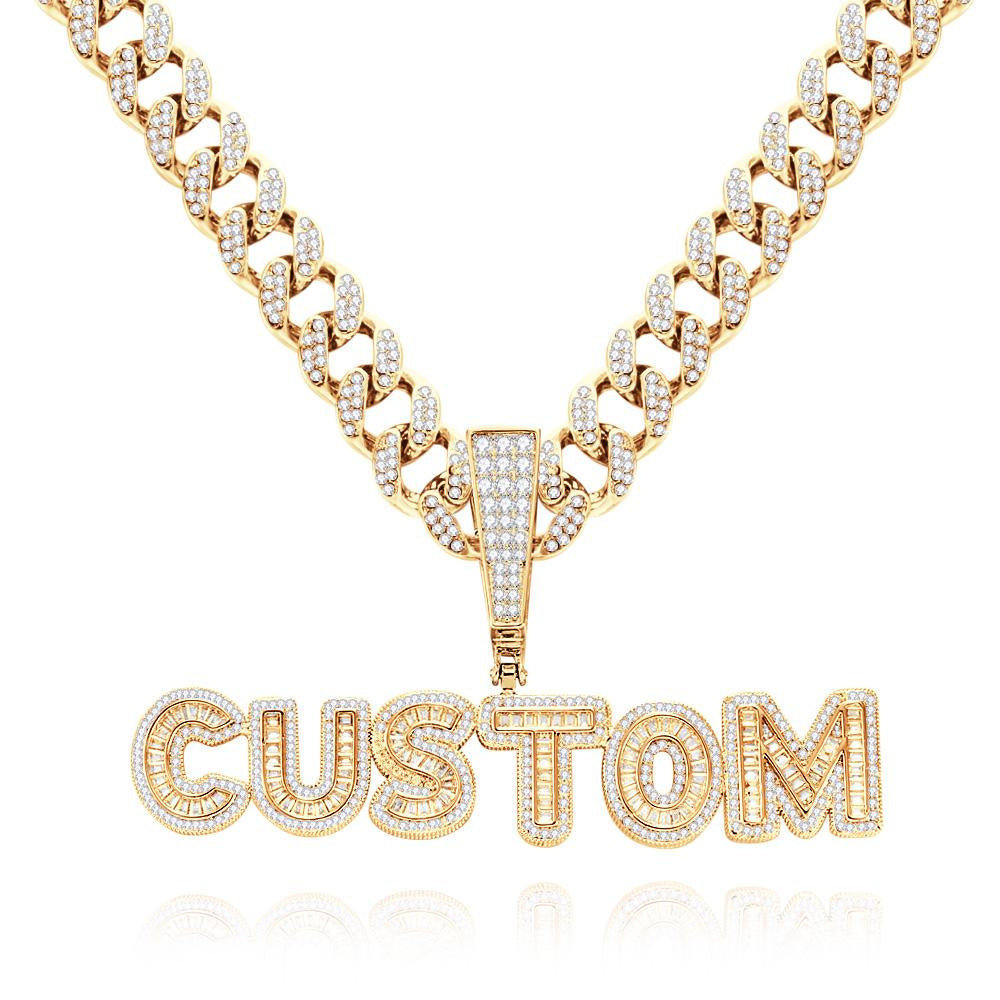 Personalized Rock Candy Diamond Alphanumeric Stitching Pendant Necklace - MERGE.DAY.1.FREESTYLE