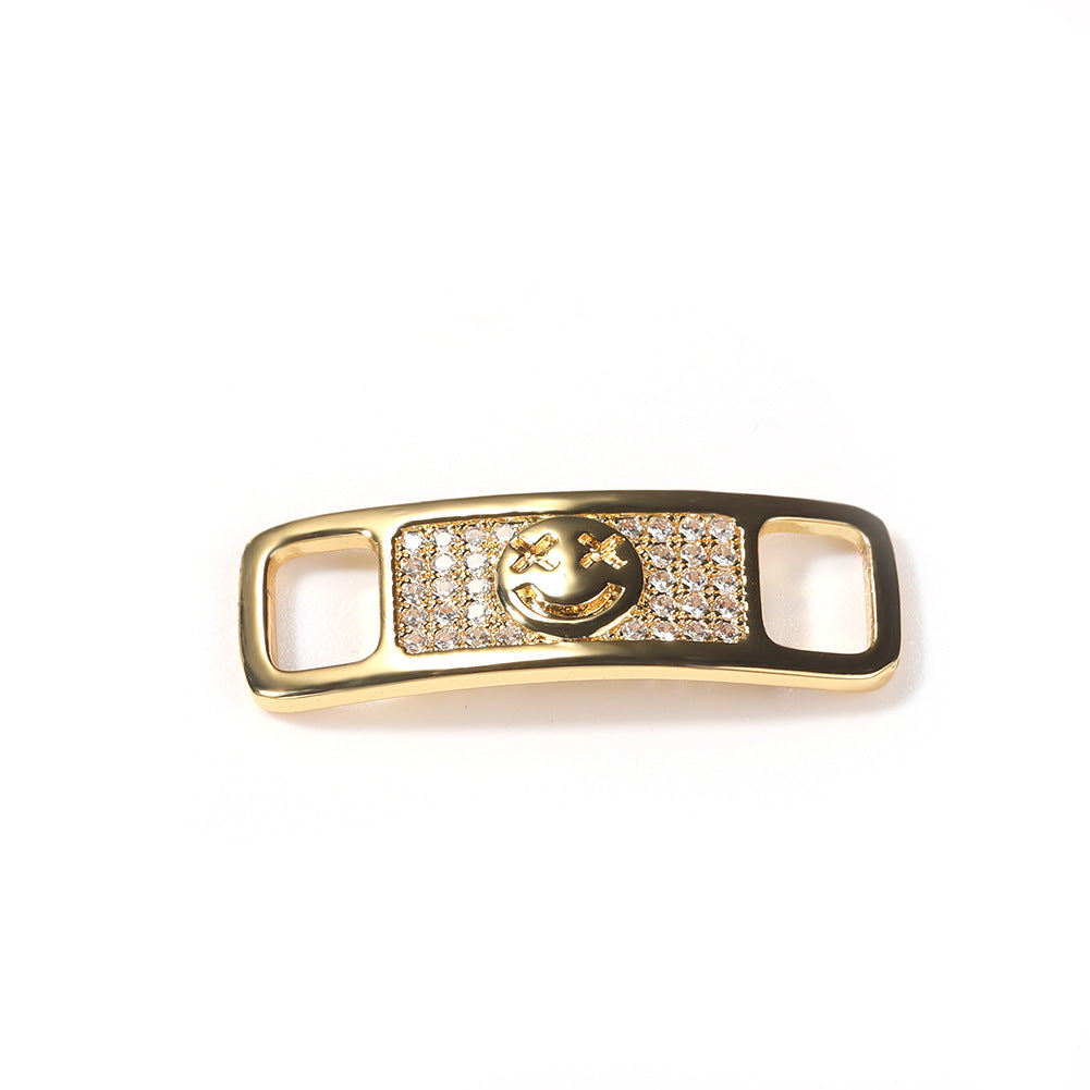 Hip-hop zircon cross smiling face broken heart shoe buckle - MERGE.DAY.1.FREESTYLE