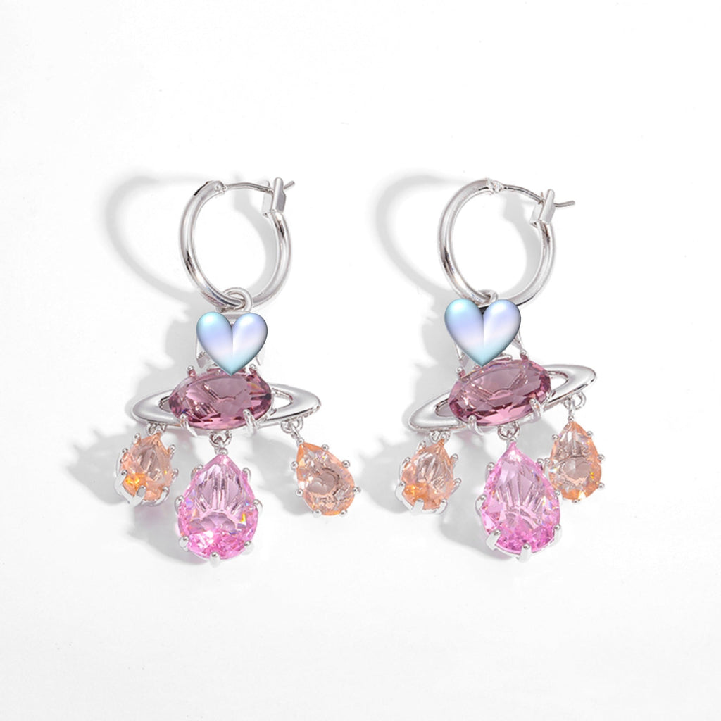 Colored zircon necklace clavicle crystal set ornaments - MERGE.DAY.1.FREESTYLE