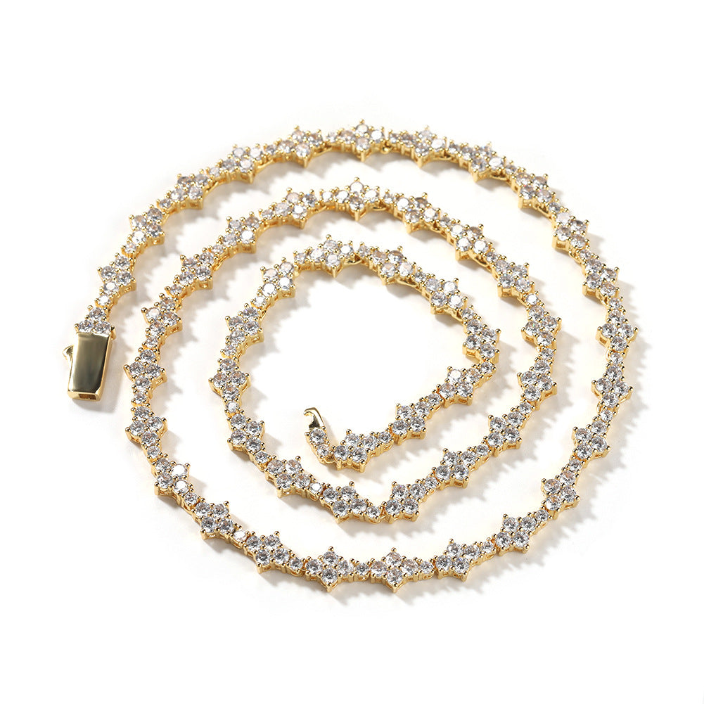 Diamond-studded high-end airplane tennis chain - MERGE.DAY.1.FREESTYLE